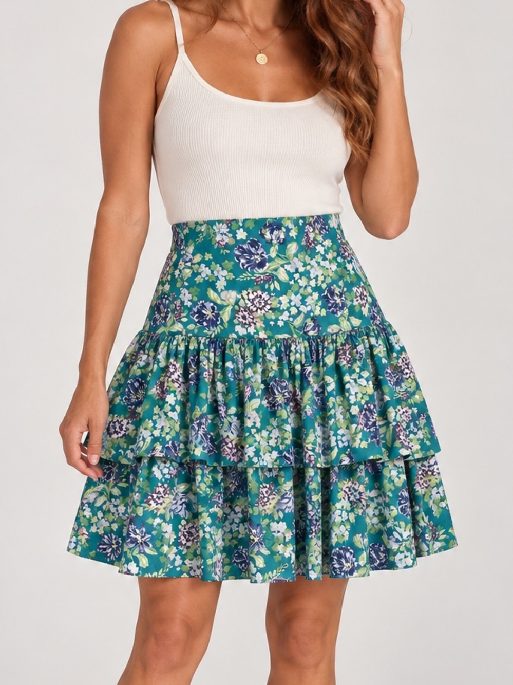 Vintage 90s Laura Ashley Floral Tiered Mini Skirt Made Great Britain XS Cottage